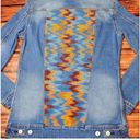 LuLaRoe  Jaxon denim embroidered denim jean jacket southwestern size medium long Photo 2