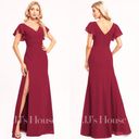 JJ's House NWT JJ’s House V-Neck Floor Length Chiffon Bridesmaid Dress Burgundy Size 12 Photo 1