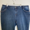 Lane Bryant  Genius Fit Dark Blue Wash Cropped Skinny Ankle Jeans Sz 24 Ankle Zip Photo 1