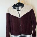 Nike Wolf Sherpa Varsity bomber Jacket Size M cabin athleisure grandpa school Photo 0