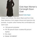 Cole Haan  Black Full Length Puffer Down Coat Winter Coat Size M Photo 15