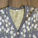 ASTR NEW  The Label Size Large Marissa Cardigan Sweater Gray Floral Photo 4