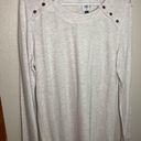 CAbi NWT  Gray Snap Shoulder Sweatshirt Size Medium Photo 3