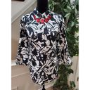 East 5th  Women's Black & White Cotton Collared Long Sleeve Button Down Shirt 2XL Photo 9