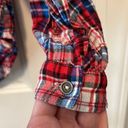 Miami  Red, White & Blue Plaid Flannel—Size XS Photo 2