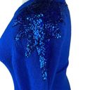 Vintage Blue Nilani  Sequin Sweater Dress Sz M Silk Angora‎ Runs Small Hong Kong Photo 4