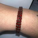 The Row Vintage Goth Double Blood Red Rhinestone Stretch Bracelet Photo 1