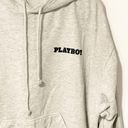 Playboy  By PacSun Size Medium Grey Classic Oversized Hoodie Sweatshirt Photo 2