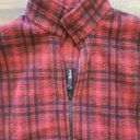 Woolrich  Women's Large Red Black Hunt Plaid Fleece Full-Zip Vest Two Pockets Photo 2