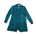 Only  Necessities Medium Womens Sweater Teal Blue Long Sleeve Knit Open Front Photo 0