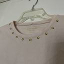 Kate Spade  New York pink crew neck cotton shirt ruffle hem size Small Photo 1