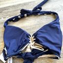 Robin Piccone  Abi stripe navy halter bathing suit top Photo 10