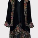 Ania. A Velvet Sheer Cardigan Medium Floral Paisley Boho Whimsigoth Lagenlook Black Photo 0