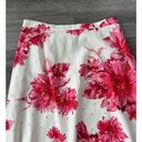 Coldwater Creek  White Pink Floral MIDI Skirt Size S Linen Photo 2