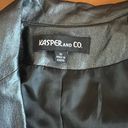 Kasper Vintage 100% Leather Black Metallic Blazer 90s 1990s Double Breasted Photo 6