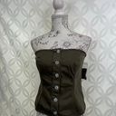 White House | Black Market  Olive Green Bustier Rhinestone Button Size 6 NWT Photo 2