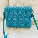 Miu Miu  Nappa Leather Matelassé Crystal Crossbody Bag Handbag Turquoise Auth Photo 1