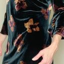 Tommy Hilfiger Black & Brown Floral Velvet Flare Sleeve Mini Dress Photo 1