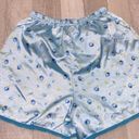 Vintage Blue  floral silky shorts size small Photo 3