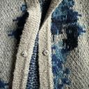 J.Jill  Cardigan Womens Large Gray Blue Floral Wool Blend Long Tunic Sweater Photo 4