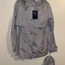 Cole Haan  hooded packable Rain Jacket Size Large blue/gray “Mist” color NWT Photo 1