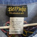 Bob Mackie  Wearable Art Womens Large Shirt Embroidered Denim Kids Maypole Dance Photo 4