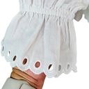 Hill House  White The Mila Dress One shoulder Eyelet Dress Small Photo 5