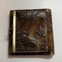 Patricia Nash  Brown Leather Floral Embossed Snap Close Wallet Photo 4