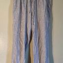 Lou & grey Linen Pull On Drawstring Golf Pants Women Size Small Light Gray & White Photo 0