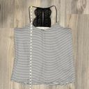 EXPRESS White Black Striped Lace Back Tank Top Sleeveless Blouse Shirt Size M Photo 6