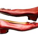 Salvatore Ferragamo Vintage  Red Leather Slip On Dress Shoes With Tassle Fringe S Photo 3