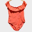 Bleu Rod Beattie  Women's Off-Shoulder One Piece Swimsuit in Living Coral Size 14 Photo 1