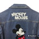 Disney  Women’s Jean Blue Denim Jacket Mickey Mouse Needle Punch Back Medium Photo 2