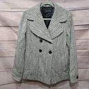 Banana Republic Black Herringbone Metallic Wool Blend Women's Coat Size Medium Photo 0