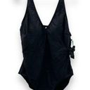 Carole Hochman  Black Sleeveless V Neck Side Tie One Piece Swimsuit Size XL NWT Photo 0