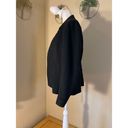 Vintage Blue  Ice Black Faux Micro Suede Embroidered Open Front Blazer Size 8 Photo 1