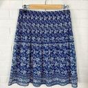 Max Studio  Blue Floral Print Skirt Size M Photo 0