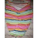 Decree Nwt  Women's Size XS Cut Out Multicolor 1pc Swimsuit Striped Front Tie $50 Photo 2