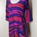 Tracy Reese Plenty by  100% Silk Tunic Mini Dress XS Purple Pink Scoop Neck Chic Photo 1