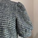 The Loft  Black and Blue Boucle Tweed Short Sleeve Shift Dress Size M Photo 4