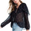 Wildfox NWT  Sheer Rose Print Peasant Blouse Top Photo 0