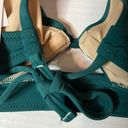 Shade & Shore  Dark Green Longline Cut Out Crisscross Bikini Top Size 32B New! Photo 4