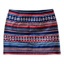 Milly  Embroidered Mini Skirt Geometric Stripes Blue Red White USA 2 GUC Photo 1