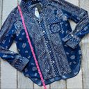 Polo  Ralph Lauren Blue Bandana-Print Twill Slouchy Button Down Shirt Women’s M Photo 4