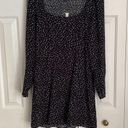 Madewell  Seamed Long-Sleeve Mini Dress in Ditsy Floral Size 4 NWT Black Photo 2