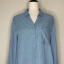 Chico's Chico’s 100% Lyocell Blue Striped Button Down Shirt Photo 2