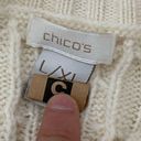 Chico's  white knitted poncho sweater size large/xl Photo 1