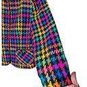 Houndstooth VTG 90s Dani Max  Blazer Jacket Womens Sz 12 Multicolor Preppy Career Photo 2