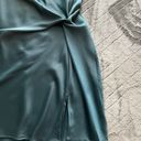 Glam Forest Green Cowl Neck Mini Slip Satin Dress Photo 5