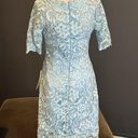 Women’s Blue Short Formal Party Dress Zip Up Back Half Sleeve Size 4 NWT Blue Photo 3